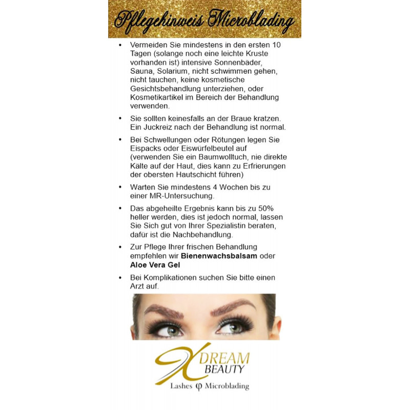 Pflegehinweis Microblading